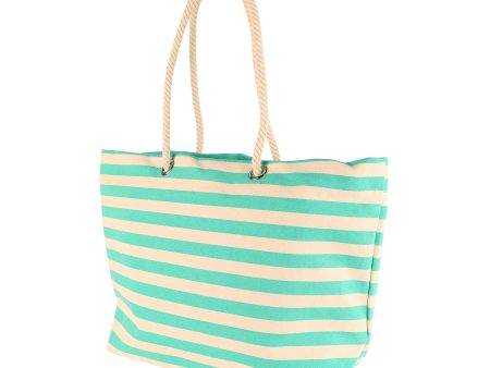 Large Striped Canvas Tote Beach Bag - By Nicola Spring Online