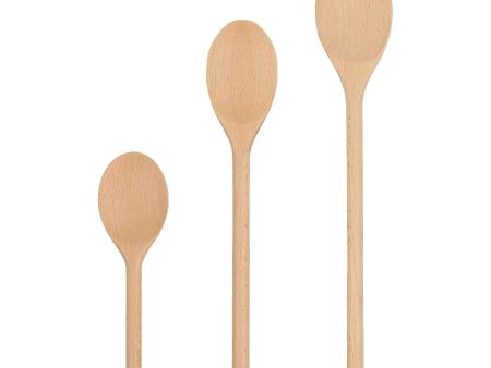 3pc Wooden Cooking Spoon Set - 20-35cm - By Argon Tableware Online now