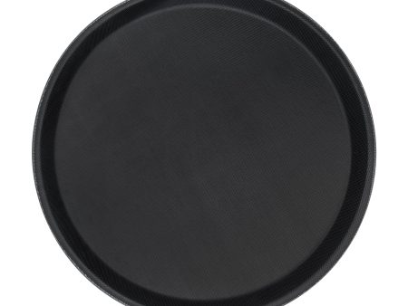 28cm Black Round Non-Slip Serving Tray - By Argon Tableware Online now