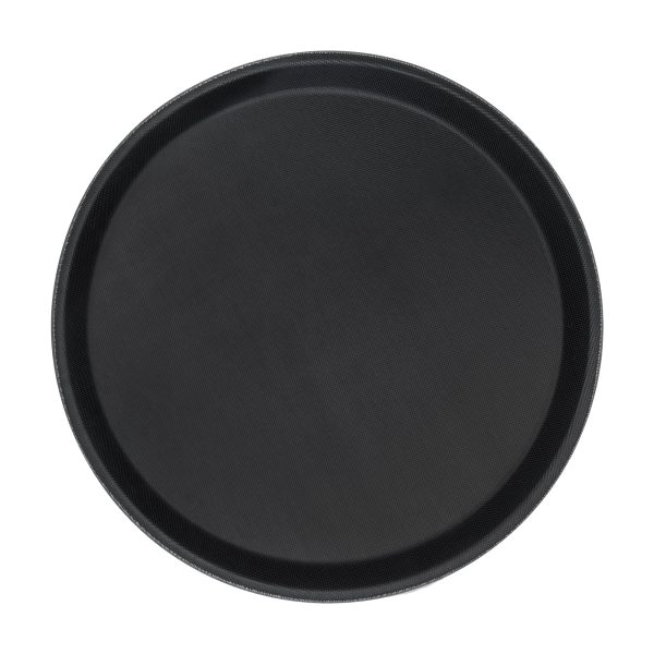 28cm Black Round Non-Slip Serving Tray - By Argon Tableware Online now