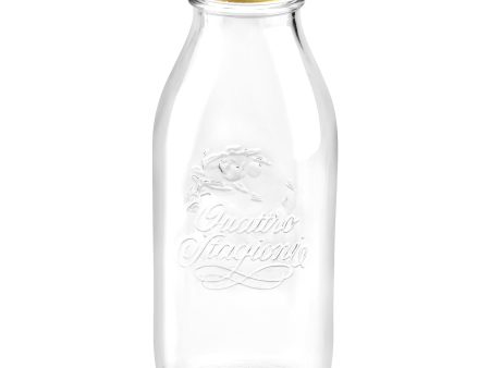 1L Quattro Stagioni Glass Bottle with Screw Top Lid - By Bormioli Rocco For Discount