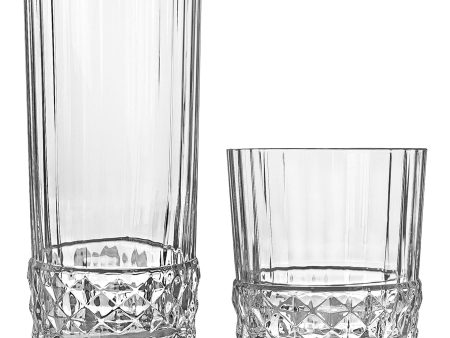 12pc America  20s Large Tumbler & Highball Glasses Set - By Bormioli Rocco For Sale