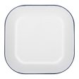 24.5cm x 24.5cm White Square Enamel Baking Tray - By Argon Tableware For Sale