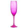 220ml Glass Champagne Flutes - Pink - Pack of Six - By Argon Tableware Hot on Sale