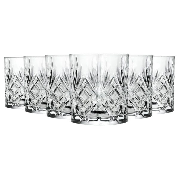 240ml Melodia Whisky Glasses - Pack of 6 - By RCR Crystal Fashion