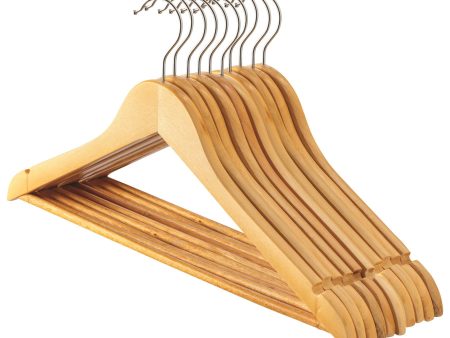 Wooden Coat Hangers - Pack of 10 - By Harbour Housewares Sale