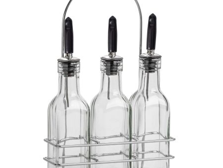 170ml Olive Oil Pourer Glass Bottles with Stand - By Argon Tableware Online now