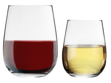 12pc Gaia Stemless Red & White Wine Stemware Set - By LAV For Discount