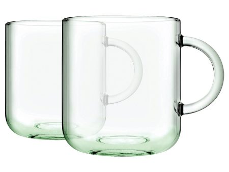 245ml Aware Iconic Recycled Glass Mugs - Green - Pack of 2 - By Pasabahce Cheap