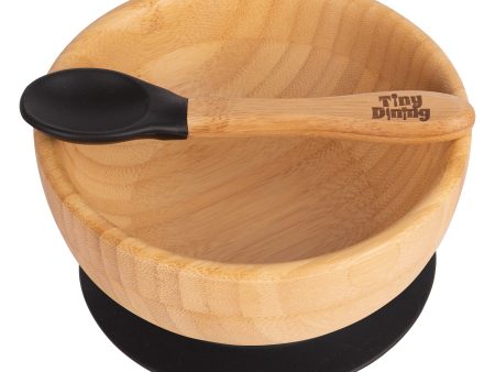 Bamboo Suction Bowl & Spoon Set - By Tiny Dining Online