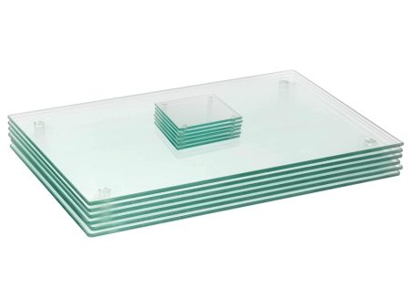 12pc 50cm x 40cm Glass Placemats & Coasters Set - By Harbour Housewares on Sale