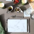 12pc Rectangle Glass Placemats & Square Coasters Set - 30cm x 20cm - Marble - By Harbour Housewares For Discount