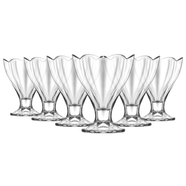 250ml Lily Glass Ice Cream Bowls - Pack of Six - By LAV For Cheap