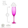 220ml Glass Champagne Flutes - Pink - Pack of Two - By Argon Tableware Sale