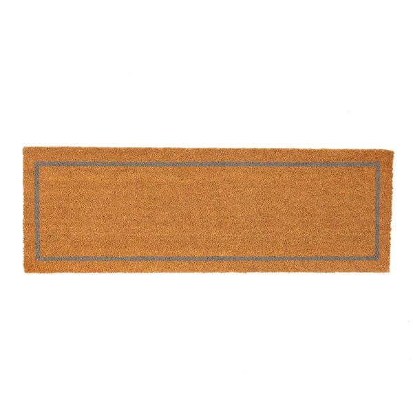 120cm x 40cm Grey Inset Coir Double Door Mat - By Nicola Spring on Sale