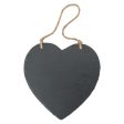 24.5cm Heart Slate Hanging Notice Board - By Nicola Spring Supply