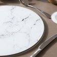 12pc Round Glass Placemats & Square Coasters Set - 30cm - Marble - By Harbour Housewares Hot on Sale