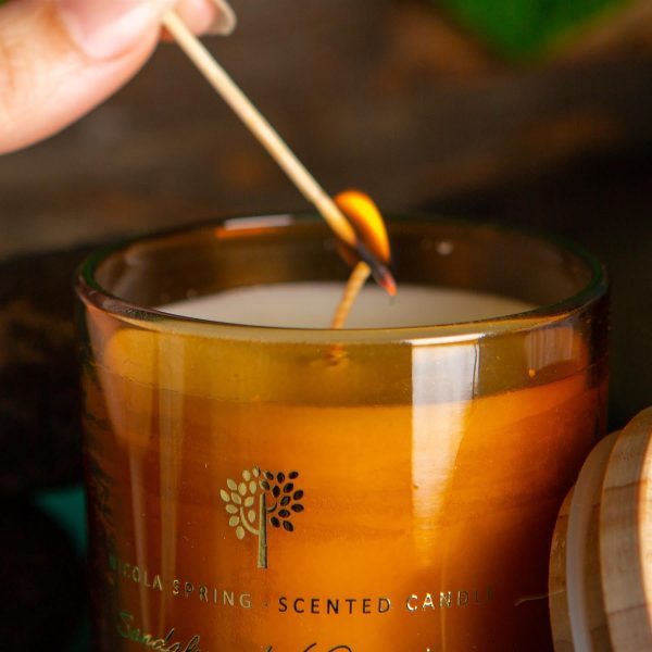 130g Sandalwood & Jasmine Scented Soy Wax Candle - By Nicola Spring Online now