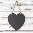 24.5cm Heart Slate Hanging Notice Board - By Nicola Spring Supply