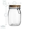 1L Glass Storage Jar with Wooden Clip Lid - By Argon Tableware For Cheap