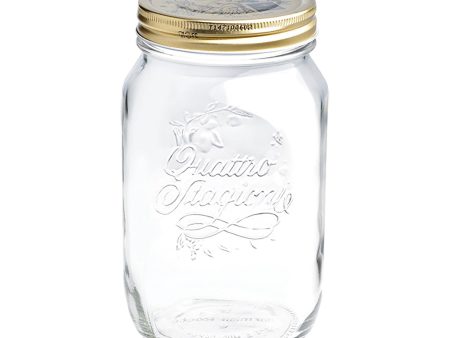 1.5L Quattro Stagioni Mason Glass Drinking Jar - By Bormioli Rocco on Sale