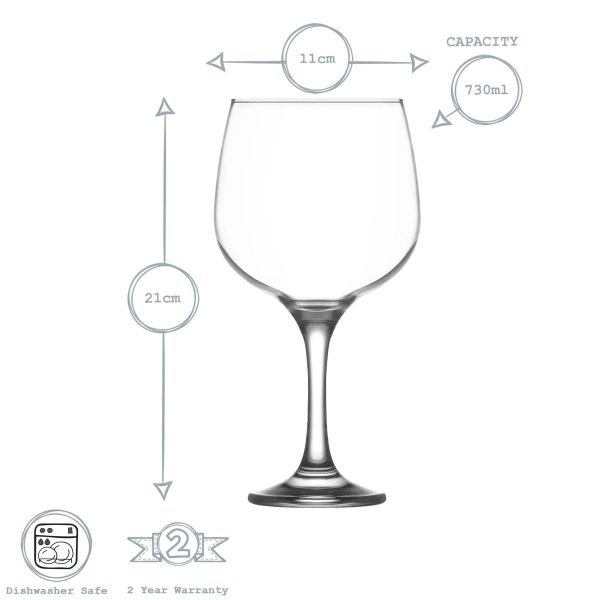 730ml Combinato Gin Glasses - Pack of Six - By LAV Discount