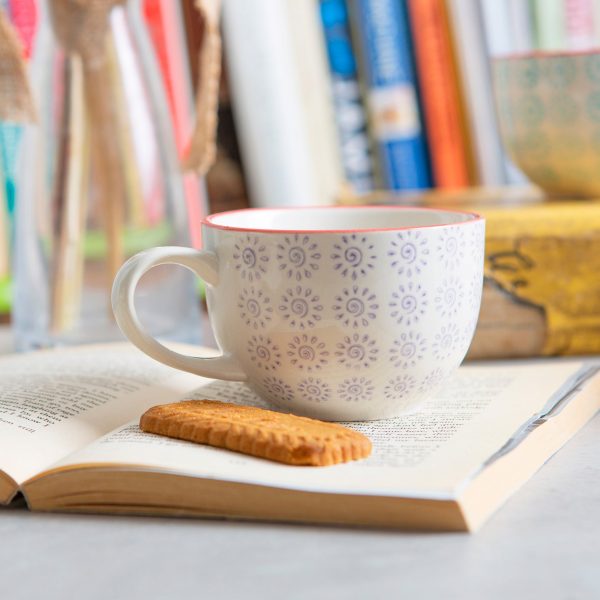 250ml Hand Printed Cappuccino Cups & Saucers - Pack of Six - By Nicola Spring Online now