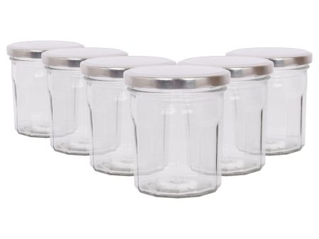 250ml Glass Jam Jars with Lids - Pack of 6 - By Argon Tableware For Cheap