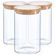 1L Wooden Lid Storage Jars - Pack of Three - By Argon Tableware For Discount