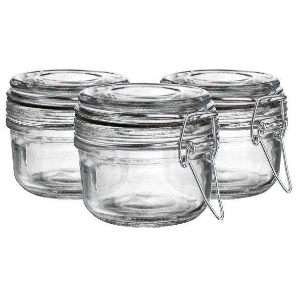 125ml Classic Glass Storage Jars - Pack of 3 - By Argon Tableware Online now