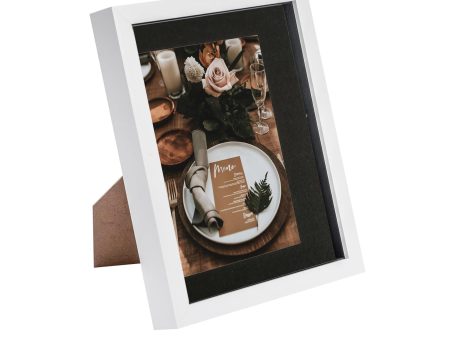 8  x 10  White 3D Box Photo Frame with 5  x 7  Mount & Black Spacer - By Nicola Spring For Cheap