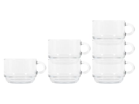 270ml Cozy Stacking Glass Coffee Cups - Pack of 6 - By LAV Online Hot Sale