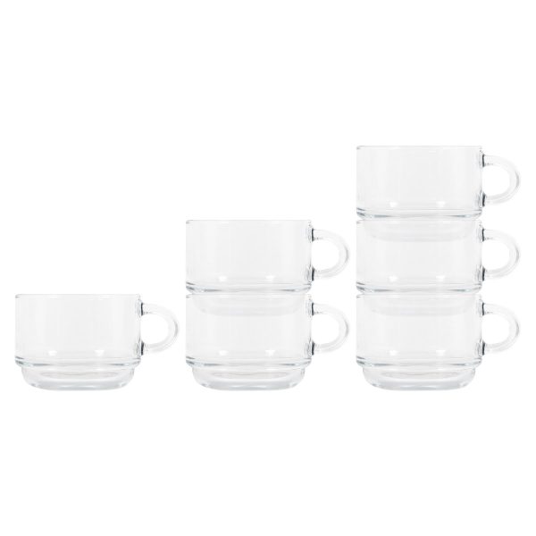 270ml Cozy Stacking Glass Coffee Cups - Pack of 6 - By LAV Online Hot Sale