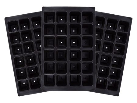 24pc Black Plastic Seed Starting Trays Set - Pack of Three - By Green Blade Sale