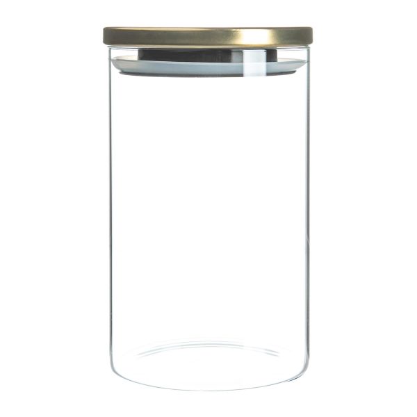 1L Glass Storage Jar with Metal Lid - By Argon Tableware Fashion