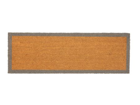 120cm x 40cm Grey Border Coir Double Door Mat - By Nicola Spring Supply