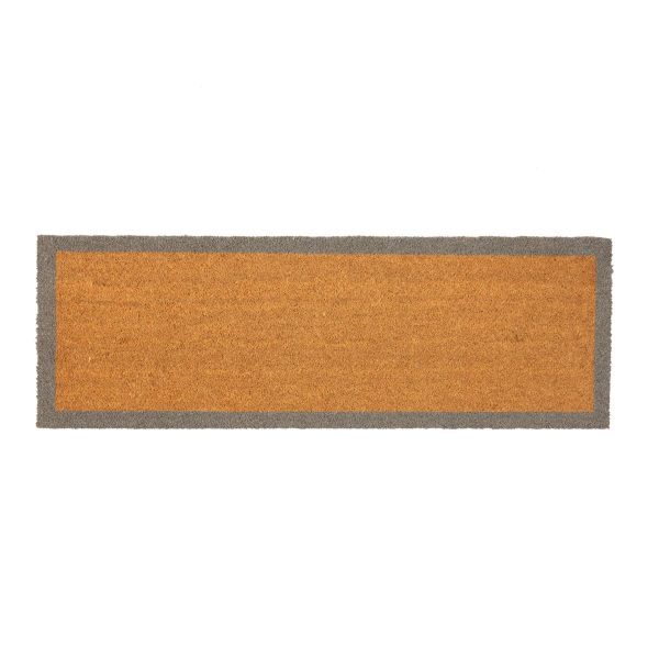 120cm x 40cm Grey Border Coir Double Door Mat - By Nicola Spring Supply