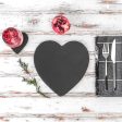 25cm Heart Slate Placemats - Pack of Six - By Argon Tableware Hot on Sale