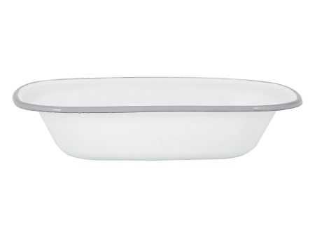 25cm White Enamel Pie Dish - By Argon Tableware Online now