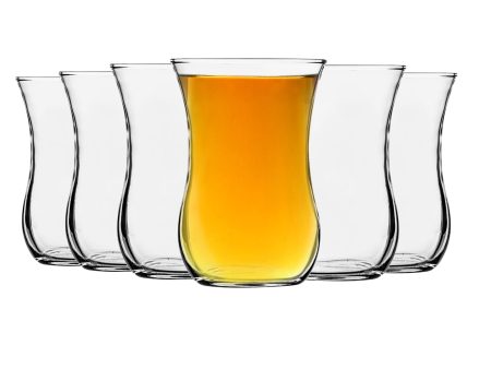 115ml Klasik Turkish Glass Tea Cups - Pack of Six - By LAV Hot on Sale