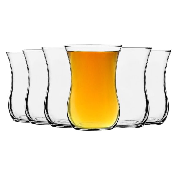 115ml Klasik Turkish Glass Tea Cups - Pack of Six - By LAV Hot on Sale