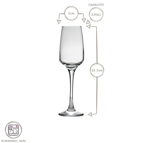 230ml Lal Champagne Flutes - Pack of Six - By LAV Online Sale