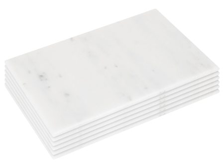 30cm x 20cm Rectangular Marble Placemats - Pack of Six - By Argon Tableware Discount