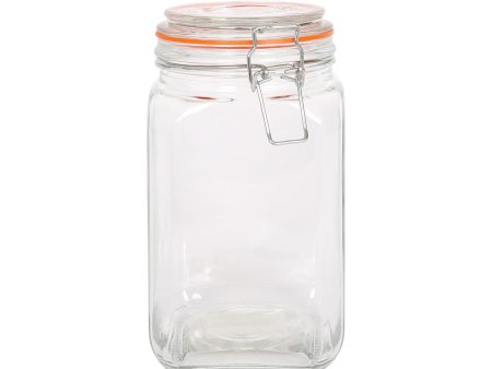 1.25L Square Glass Jar with Clip-Top Lid - By Argon Tableware on Sale