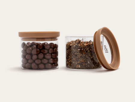 Wategos Glass Pantry Jars 2pk | Praline 450ml Online now