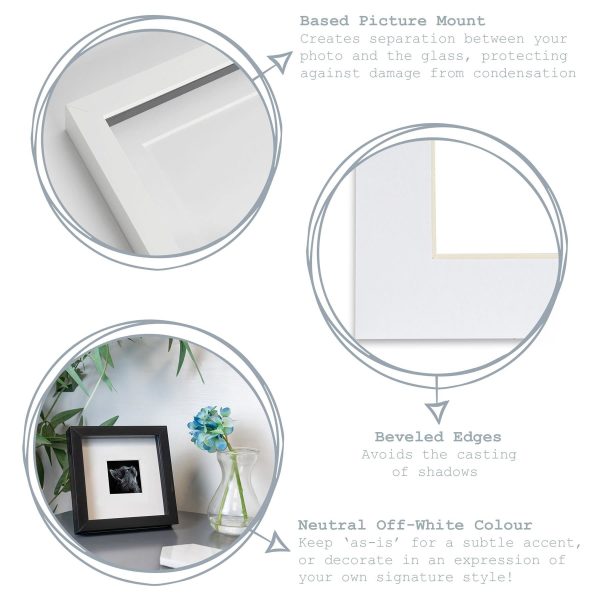 2  x 2  Picture Mount for 4  x 4  Frame - Pack of 10 - By Nicola Spring Discount