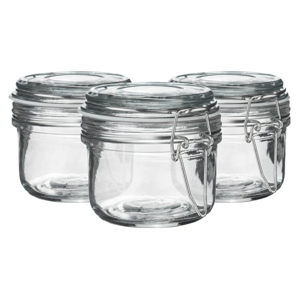 125ml Classic Glass Storage Jars - Pack of 3 - By Argon Tableware Online now