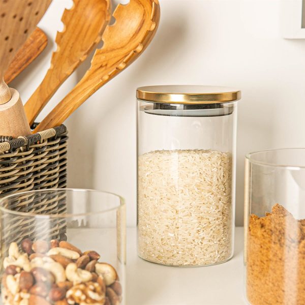 1L Metal Lid Storage Jars - Pack of Three - By Argon Tableware Hot on Sale