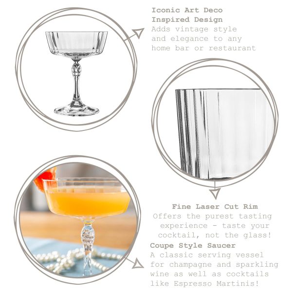 275ml America  20s Champagne Saucers - Pack of Six - By Bormioli Rocco For Discount