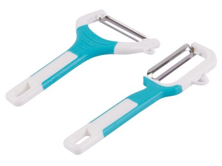 2pc Blue Stainless Steel Fruit & Vegetable Peeler Set - By Ashley Supply